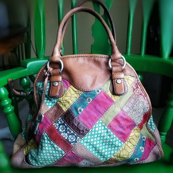 fossil patchwork purse